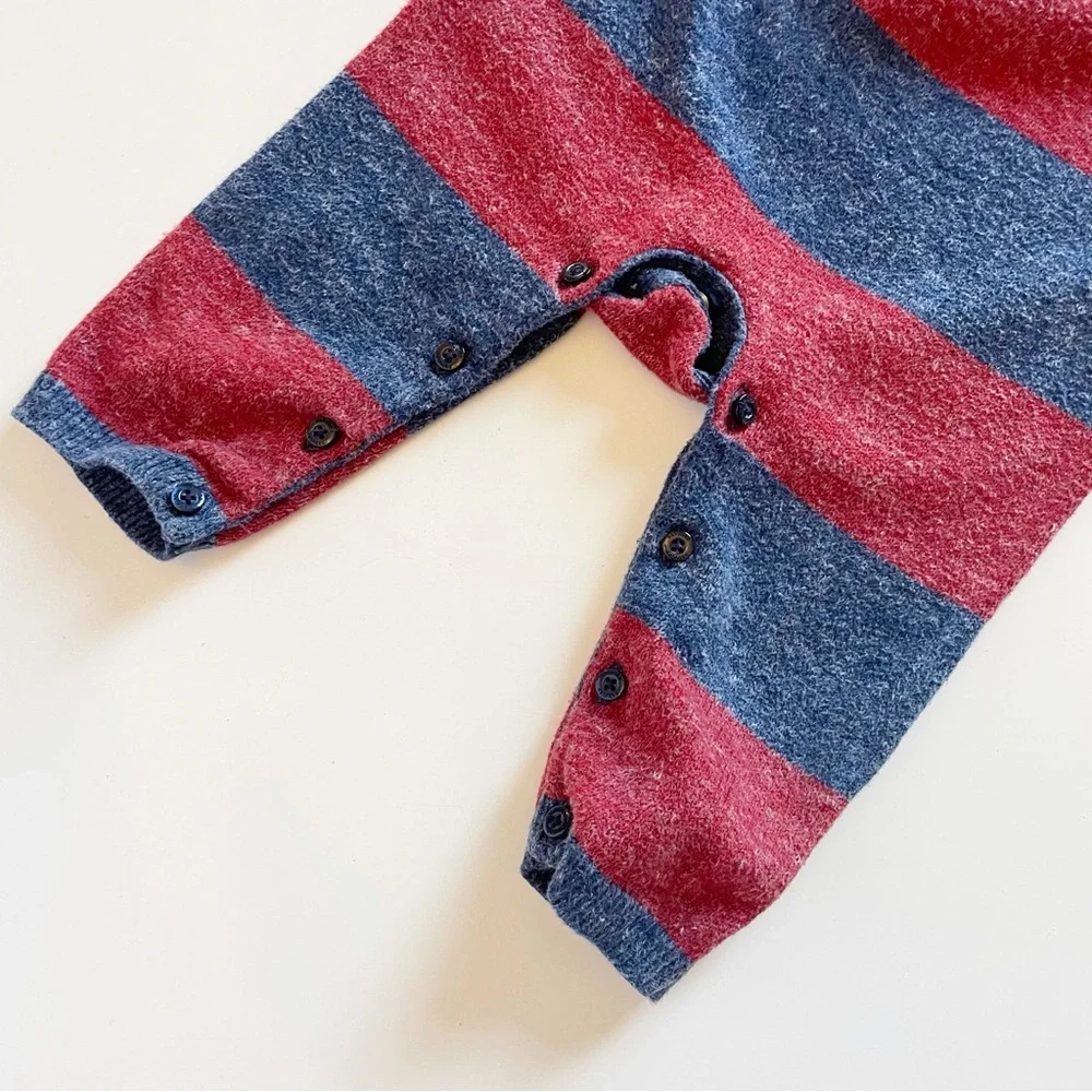 Gap Red / Blue Knit Sweater Romper | 6-12m